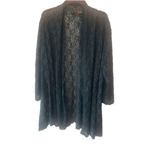 Womens Green Lace Open Cardigan XL Whimsigoth Ethereal Fairy Grunge Eclectic